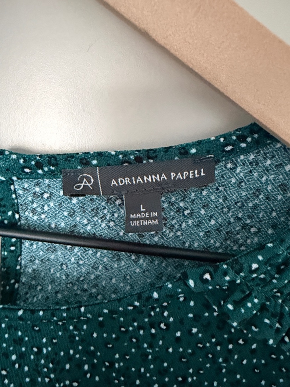 Adrianna Papell Teal Speckled Long-Sleeve Blouse - Picture 2 of 2